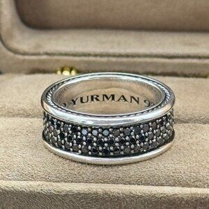 David Yurman Streamline Pavè 3 Row Black Diamond 2.05 carat Sterling Silver Band